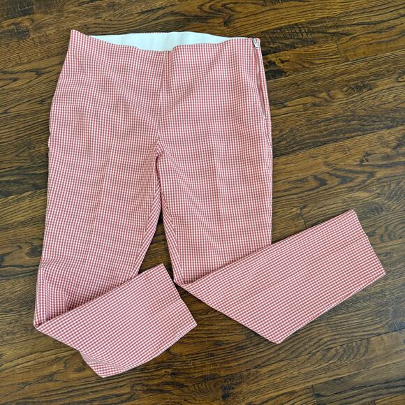A New Day Plaid Skinny Ankle Pants Women’s Sz 14 Red High Rise Stretch Trousers - Picture 2 of 6